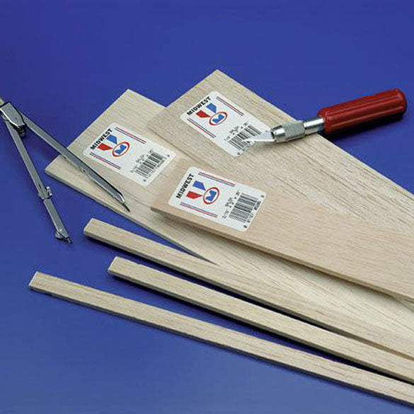 Balsa Strips 3/8 x 3/8 x 36 (12)